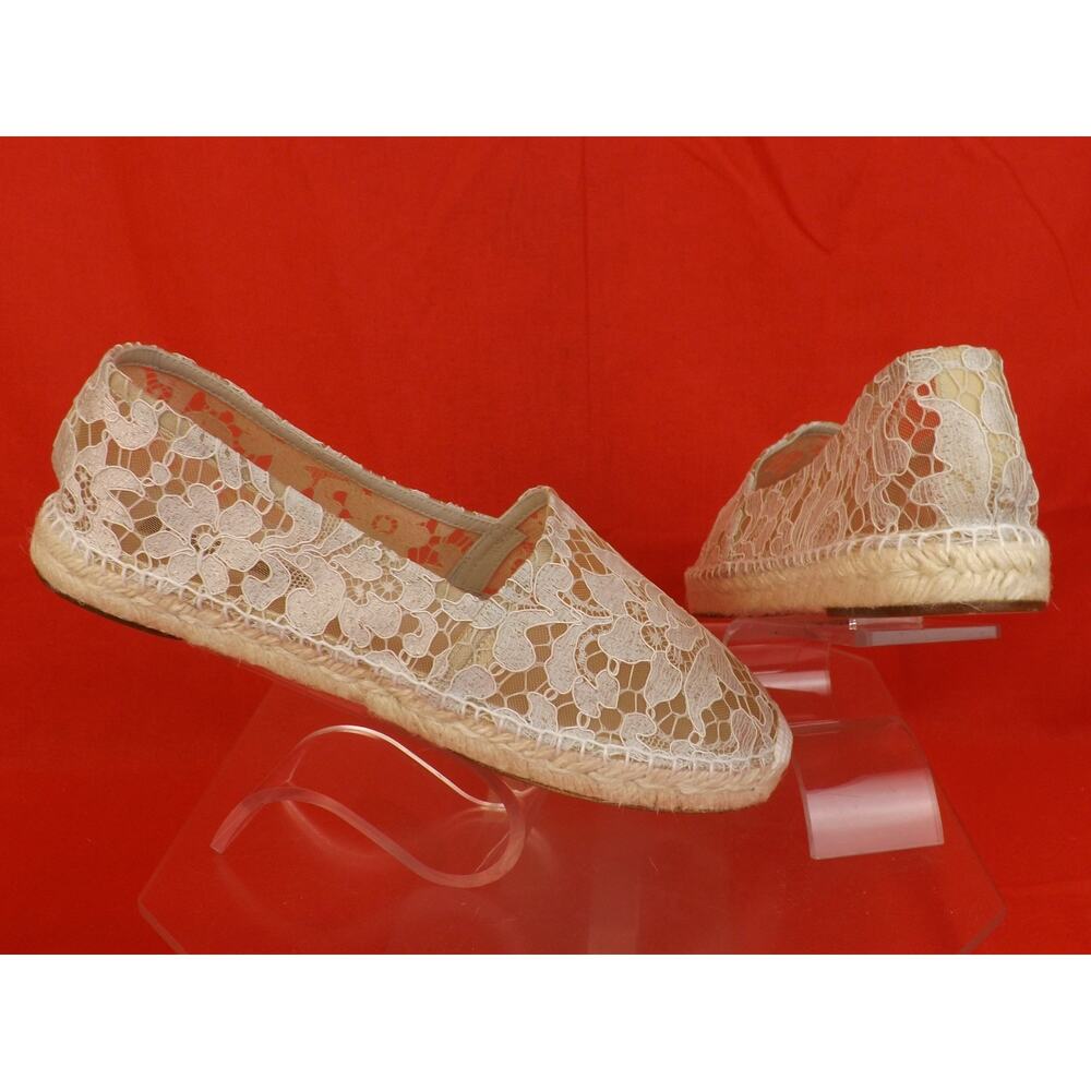 NIB DOLCE & GABBANA OFF WHITE ICE FLORAL PRINT LACE ESPADRILLE FLATS 40 $ 545 - Picture 3 of 12